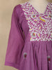 Purple Floral Designed Cotton Salwar - Diadem
