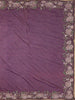 Purple Floral Sequins Embroidered Beads Work Net Saree - Diadem
