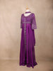 Purple Floral Embroidered Georgette Palazzo Suit - Diadem