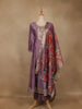 Purple Floral Embroidered Raw Silk Salwar Suit - Diadem