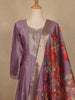 Purple Floral Embroidered Raw Silk Salwar Suit - Diadem