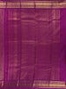 Purple Floral Butta Woven Pure Kanchipuram Silk Saree with Zari Border - Diadem