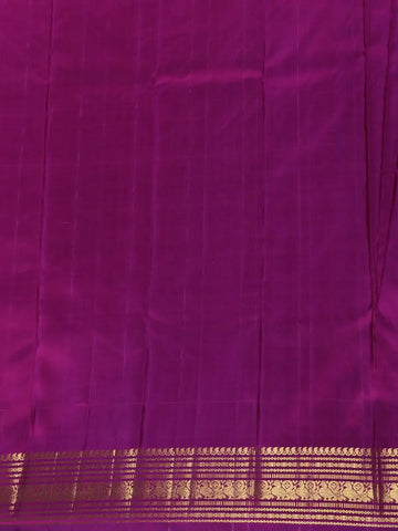 Purple Floral Butta Woven Pure Kanchipuram Silk Saree with Zari Border - Diadem