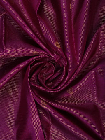 Purple Floral Butta Woven Pure Kanchipuram Silk Saree with Zari Border - Diadem