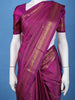 Purple Floral Butta Woven Pure Kanchipuram Silk Saree with Zari Border - Diadem
