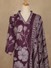 Purple Floral Printed Cotton Salwar Suit With Dupatta - Diadem