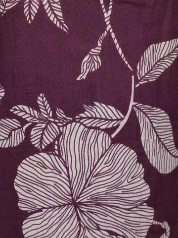 Purple Floral Printed Cotton Salwar Suit With Dupatta - Diadem