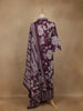 Purple Floral Printed Cotton Salwar Suit With Dupatta - Diadem