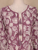 Purple Floral Printed Cotton Salwar With Crochet Lace Detailing