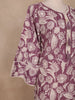 Purple Floral Printed Cotton Salwar With Crochet Lace Detailing
