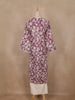 Purple Floral Printed Cotton Salwar With Crochet Lace Detailing