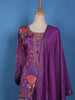 Purple Floral Printed Crepe Palazzo Suit