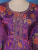 Purple Floral Printed Crepe Palazzo Suit