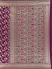 Purple Floral Woven Banarasi Silk Saree With Zari Border - Diadem