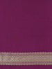 Purple Floral Woven Banarasi Silk Saree With Zari Border - Diadem