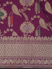 Purple Floral Woven Banarasi Silk Saree With Zari Border - Diadem