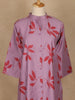 Purple Leaf Design Printed Cotton Kurti - Diadem