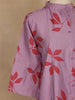 Purple Leaf Design Printed Cotton Kurti - Diadem