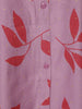 Purple Leaf Design Printed Cotton Kurti - Diadem