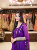 Purple Panel Designed Anarkali Georgette Gown With Zari Embroidered Sleeves - Diadem