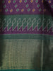 Purple Pochampally Ikat Design Cotton Saree with Zari Border
