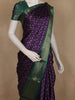 Purple Pochampally Ikat Design Cotton Saree with Zari Border