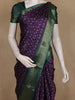 Purple Pochampally Ikat Design Cotton Saree with Zari Border