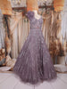 Purple Sequins and Beads Embroidered Design Net Gown