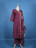 Purple Solid Design Cotton Salwar Suit