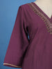 Purple Solid Design Cotton Salwar Suit