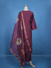 Purple Solid Design Cotton Salwar Suit
