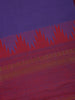 Purple Solid Design Cotton Saree With Red Temple Zari Border - Diadem