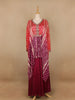 Purple Abstract Design Semi Silk Kaftan Palazzo Suit - Diadem