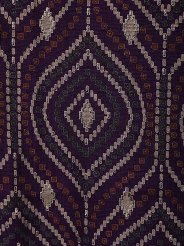 Purple Abstract Designed Cotton Salwar Suit - Diadem