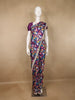 Purple Floral Design Satin Saree - Diadem