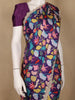 Purple Floral Design Satin Saree - Diadem