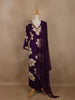 Purple Floral Designed Cotton Salwar Suit - Diadem