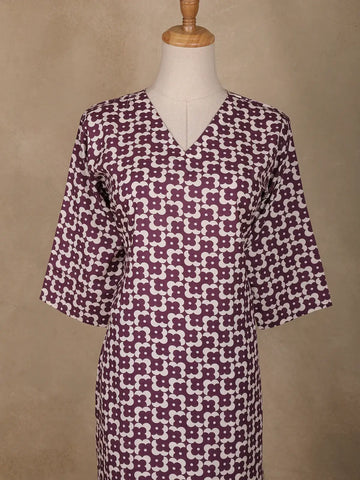 Purple Floral Designed Cotton Salwar Suit - Diadem