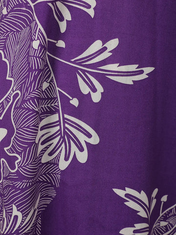 Purple Floral Designed Cotton Salwar Suit - Diadem
