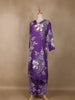 Purple Floral Designed Cotton Salwar Suit - Diadem
