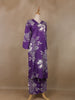 Purple Floral Designed Cotton Salwar Suit - Diadem