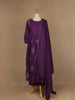 Purple Floral Embroidered Cotton Salwar Suit - Diadem