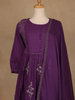Purple Floral Embroidered Cotton Salwar Suit - Diadem