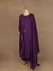 Purple Floral Embroidered Cotton Salwar Suit - Diadem