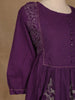 Purple Floral Embroidered Cotton Salwar Suit - Diadem