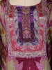 Purple Floral Designed Semi Silk Kaftan Suit - Diadem