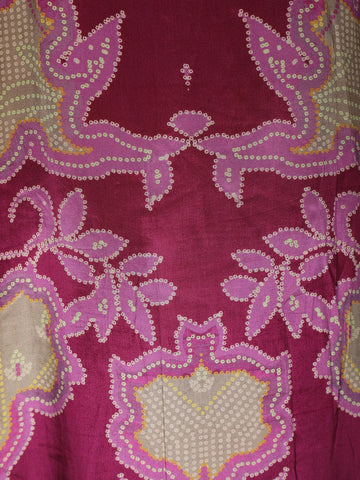 Purple Floral Designed Semi Silk Kaftan Suit - Diadem