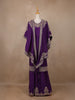 Purple Floral Designed Semi Silk Palazzo Salwar Suit - Diadem