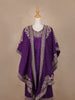 Purple Floral Designed Semi Silk Palazzo Salwar Suit - Diadem