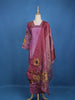 Purple Floral Designed Semi Silk Salwar Suit - Diadem